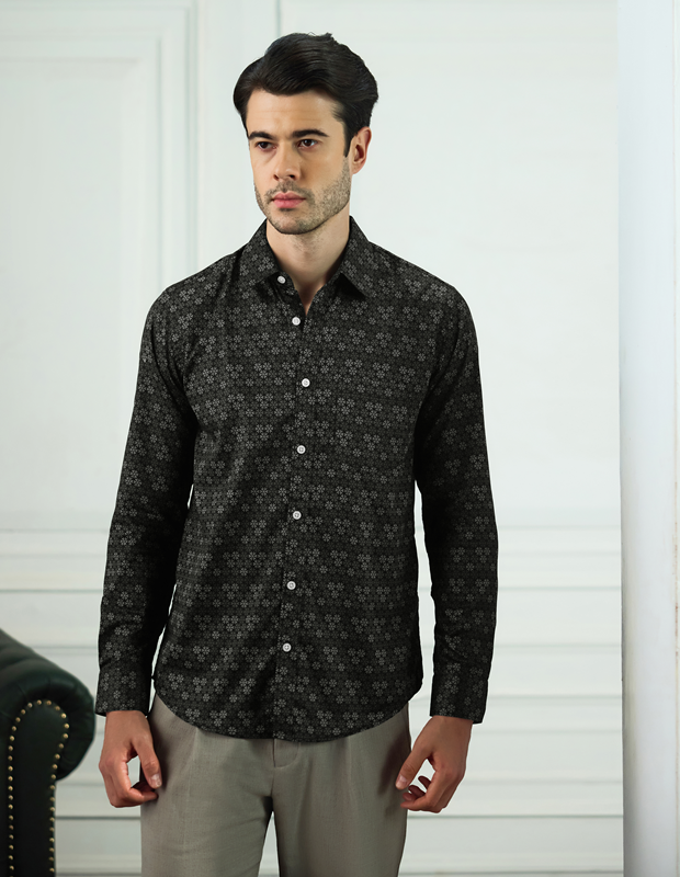Midnight Flora Cotton Shirt